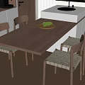 Modern Island Table and Chair 3d model