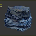 Stack Of Folded Multicolored Clothes With Various Shades And Soft Textures 3d model
