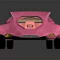Pink Flamingo Inspired Streamlined Car With Glossy Surface And Modern Design 3d model