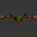 Wooden Reindeer Character With Branch Antlers Green Decorations And Outstretched Limbs