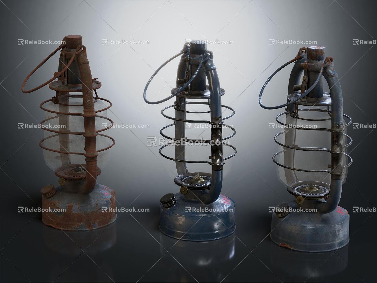 Industrial LOFT Kerosene Lamp Oil Lamp 3d model