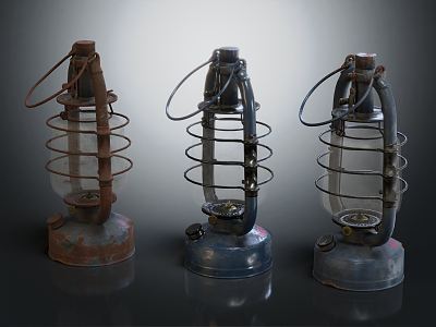 Industrial LOFT Kerosene Lamp Oil Lamp 3d model