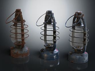 Industrial LOFT Kerosene Lamp Oil Lamp 3d model