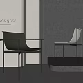 Modern Minimalist Dining Chairs With Gray And White Seats And Black Metal Frames