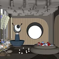 Kids Play Area Interior With Colorful Ball Pit Toys Soft Seating And Ceiling Lights