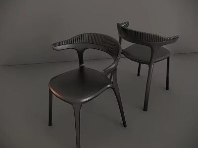 Modern Leisure Chair Design With Curved Armrests Black Sleek Structure And Stable Legs 3d model