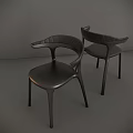 Modern Leisure Chair Design With Curved Armrests Black Sleek Structure And Stable Legs