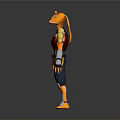 3D Fantasy Warrior Character With Orange Hair Red Blue Outfit And Golden Accents