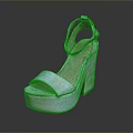 Stylish White High Heel Sandals With Platform Sole And Ankle Strap Design