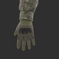 Green Tactical Gloves With Camouflage Sleeve For Military Weapon Operations