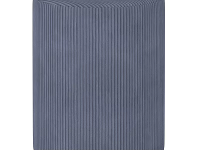 Modern Blue Fabric Sofa Stool With Vertical Stripes Design For Living Room 3d model