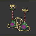 Two Stylish Metal Hookahs With Connected Hoses For Daily Household Use