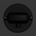Modern Black Professional Desktop Microphone with Stand and Control Buttons Studio Recording Equipment