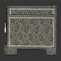 Decorative Box With Colorful Patterns Circular Top Decoration Padlock And Carved Feet