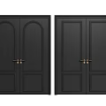 Various Double Doors Designs With Glass Panels And Classic Styles 3d model