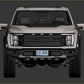 White Crew Cab Pickup Truck With Sporty Design And Black Wheels Cargo Bed