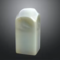 Ornamental Decorative Set White Jade Rectangular Shape With Curved Top Smooth Surface For Home Decoration