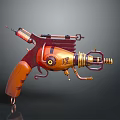 Steampunk Pistol With Vintage Mechanical Design Brass Copper Accents And Intricate Gears