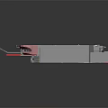 Cartoon Scene With 3D Rendered Mechanical Structure And Red Silver Parts