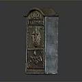 Antique Vintage Mailbox With Ornate Carvings Decorative Crest And Aged Brass Finish