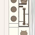 Modern Cat Tree Furniture With Round Beds Scratching Post And Small House