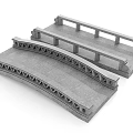 Concrete Arched Bridge Models With Railings And Gray Structural Design