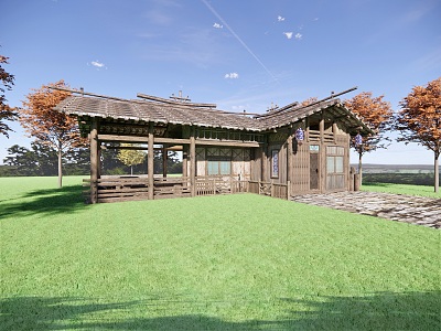 Modern Ecological Wooden House Post Station Original Ecological Bird House Service Center 3d model