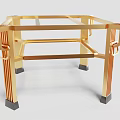 Golden Decorative Metal Frame Structure With Modern Geometric Design Elements