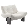 Modern Beige Leisure Chair with Soft Cushioned Seat Back and Black Wooden Legs