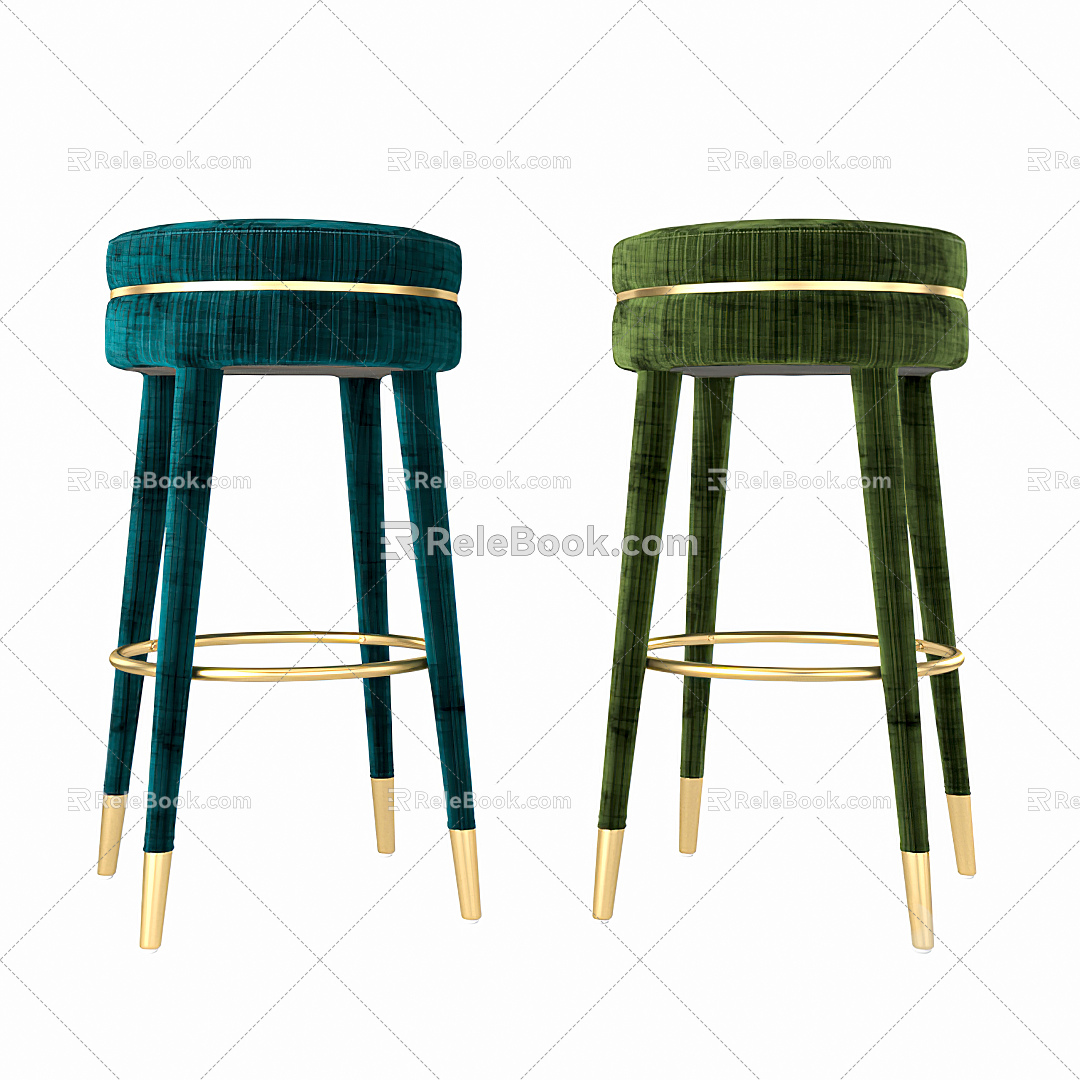 Light Luxury Bar Stool 3d model