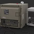 Vintage Television With Knobs Interfaces Surrounding Devices And Connected Cables