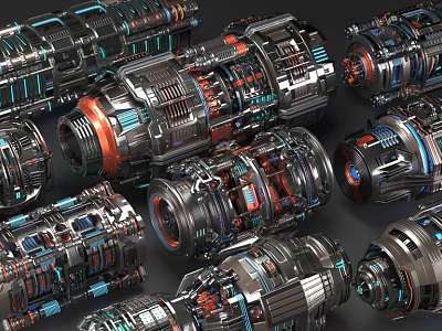 Smart Machines With Complex Mechanical Components Metallic Structures And Electronic Circuits 3d model