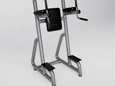 Sturdy Fitness Dip Station With Ergonomic Seat And Footrest For Home Gym 3d model