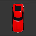 Red Vintage Sports Car With Sleek Design Black Windows And Silver Wheels On Reflective Surface