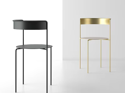 Modern Leisure Chair Design With Black And Gold Metal Frame And Backrest 3d model