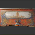 Colorful Hexagonal Cabinet With Painted Floral Art And Ornate Carved Legs