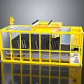 Yellow Frame Industrial Equipment With Transparent Panels And Black Internal Components