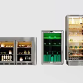 Stainless Steel Display Refrigerators With Glass Doors For Food And Drinks Storage In Kitchen