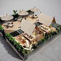 Stylish Outdoor Sofa Sets With Shade Umbrellas Tents And Natural Greenery For Cozy Patio Space