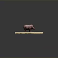 Artistic Rhinoceros Model With Scaly Tiled Design Standing On Light Colored Base