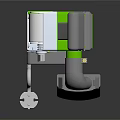 Green And Silver Electronic Appliance With Plug Cable And Modern Components