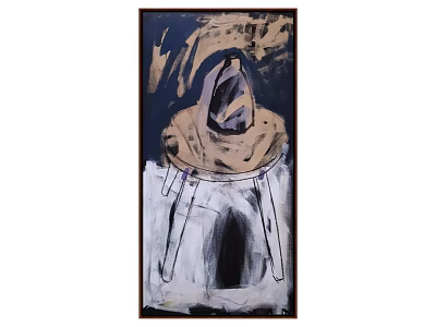 Abstract Art Painting With Bold Colorful Strokes And Framed Design 3d model