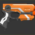 NERF Elite Orange And Gray Pistol Style Toy Blaster With White Stripes And Lightning Pattern