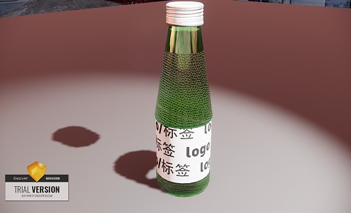 Modern beverage health drink non-slip glass bottle 3d model