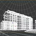 Multi Story Residential Building with Yellow Beige Exterior European Style Lawn and Trees