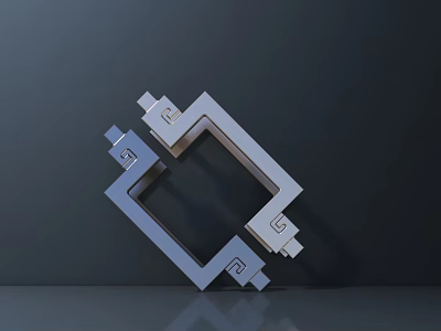 Modern Geometric Metal Handles for Cabinet Doors with Sleek Design and Durable Build 3d model