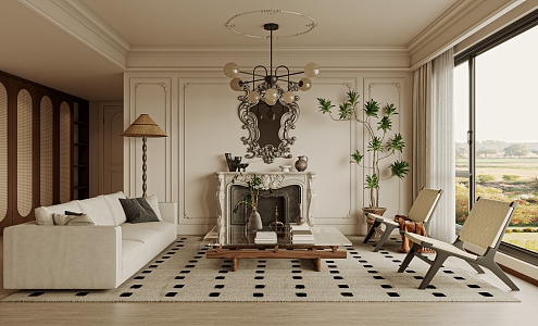 French Living Room 3d model