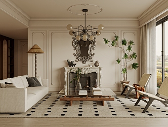 French Living Room 3d model