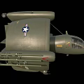 Green Military Helicopter With US Air Force Star Insignia And Missiles