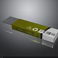 Green Product Packaging Box With Recycling Symbol And Barcode Label